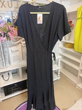 Pretty Garden Full Wrap, Black Dress  XL